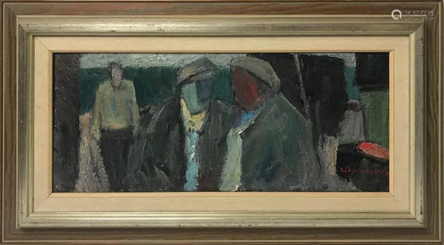 Figures, Oil on Masonite