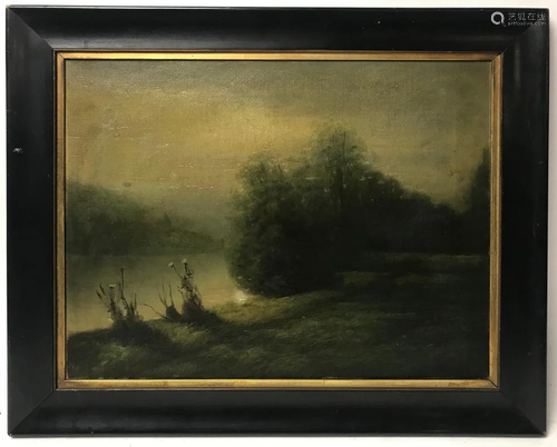 River Landscape, Oil on Canvas