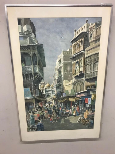 Ajaz, Istanbul Street Scene, Watercolor