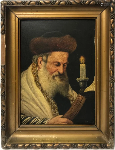 A Heinz, Orthodox Man Reading, Oil on Board