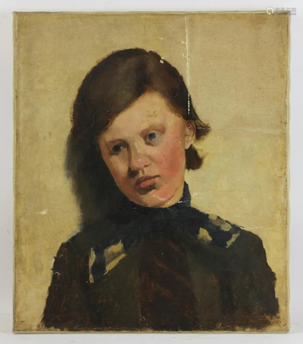 Portrait of a Young Girl, Oil on Canvas