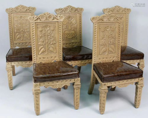 Five American Fancy Carved Chairs