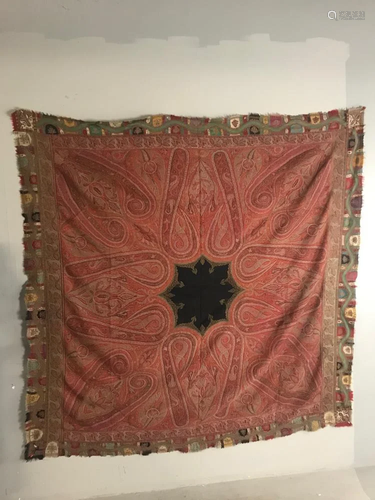 19thC Kashmir Hand Woven Shawl