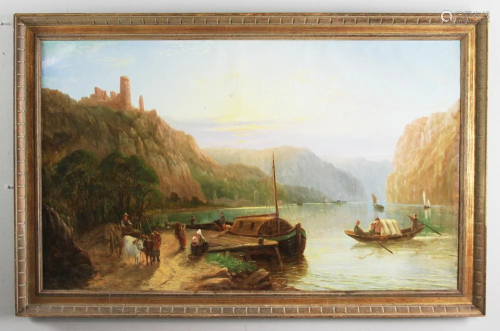 19thC German School, Landscape, Oil on…