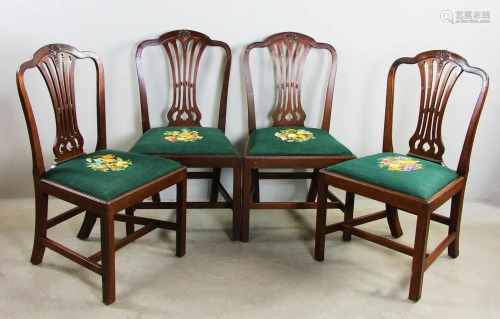 Set of 19thC English Chippendale Chairs