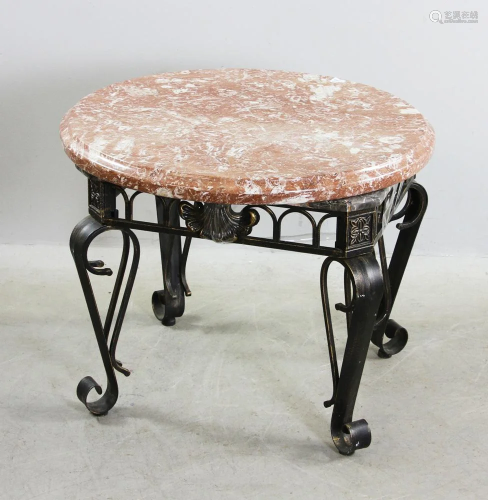 Spanish Wrought Iron Marble Top Table