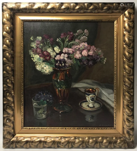 Sinezouboff Signed, Still Life, Oil on Canvas