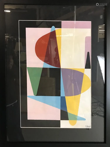 Etienne Beothy, Abstract, Gouache