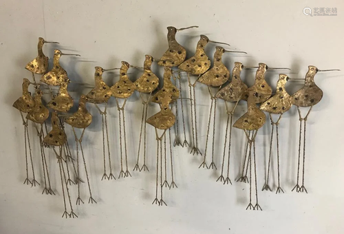 Curtis Jere, Sandpipers, Brass with Gold