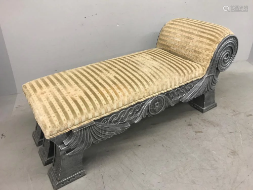 Classical Silver Painted Chaise Lounge