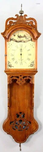 Semi Antique Country Pine Wall Clock