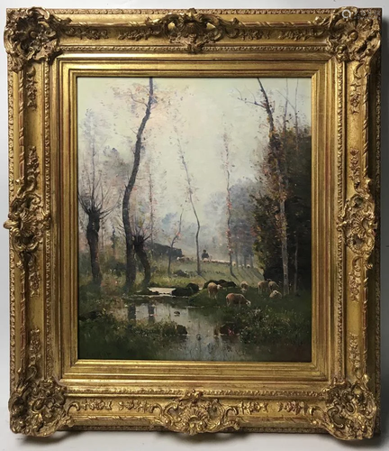 Corot Signed, Landscape, Oil on Canvas