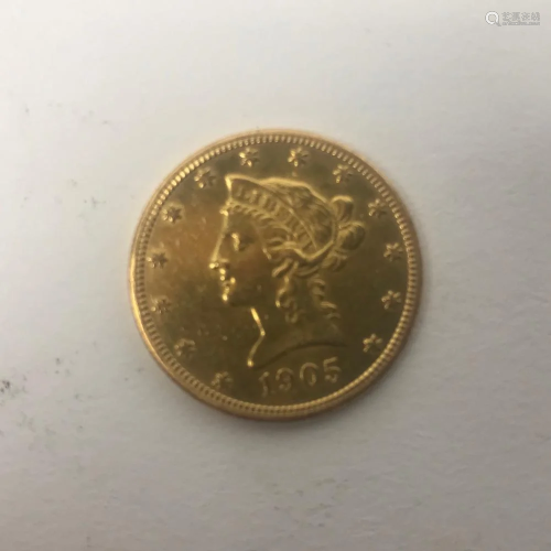 1905 US Ten Dollar Gold Coin