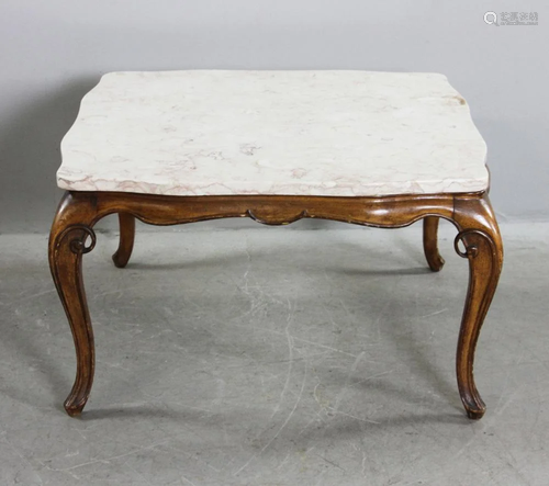 French Provincial Marble Top Table