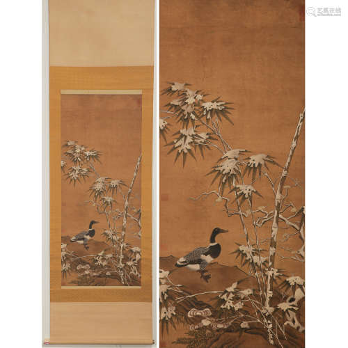 CHINESE PAINTING, DUCK AND BAMBOO 中國書畫