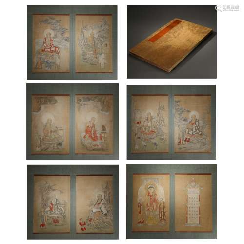 CHINESE PAINTING BOOK WITH BUDDHA 中國書畫畫冊佛像