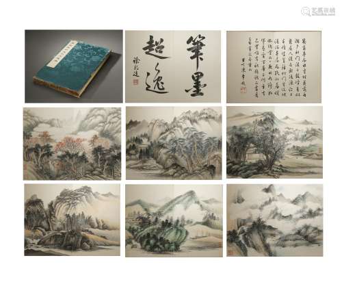 CHINESE PAINTING BOOK WITH LANDSCAPE 中國書畫畫冊山水