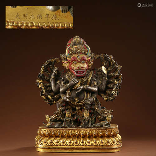 ANCIENT CHINESE TIBETAN GILT BRONZE BUDDHA STATUE 中國古代藏傳銅鎏金佛像