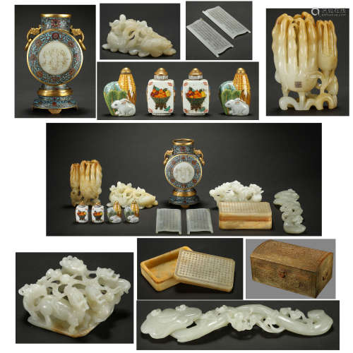 ANCIENT CHINESE HETIAN JADE TREASURE BOX 中國古代和田玉百寶箱