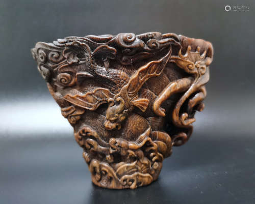 A Carved Organic Material Cup Qing Dynasty