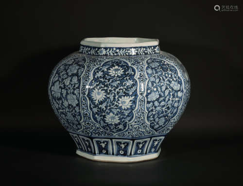 A Blue and White Jar Ming Dynasty