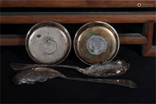 Four Sterling Silver Tablewares 18th Century