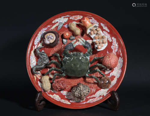 An Overglazed Plate Qing Dynasty
