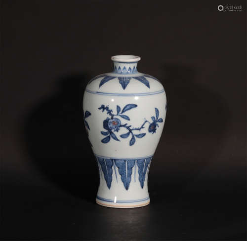 A Blue and White Tree Abundance Meiping Qianlong Period