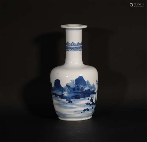 A Blue and White Mallet Vase Kangxi Period