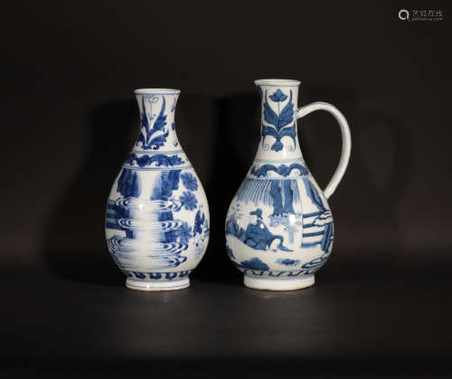Two Blue and White Vases Chongzhen Period