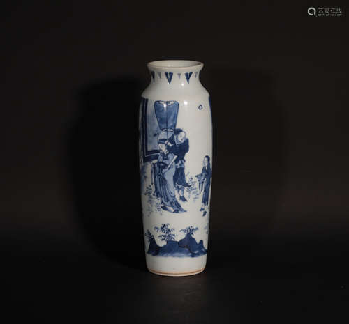 A Blue and White Sleeve Vase Chongzhen Period