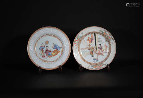 Two Famille Rose Plates Yongzheng Period