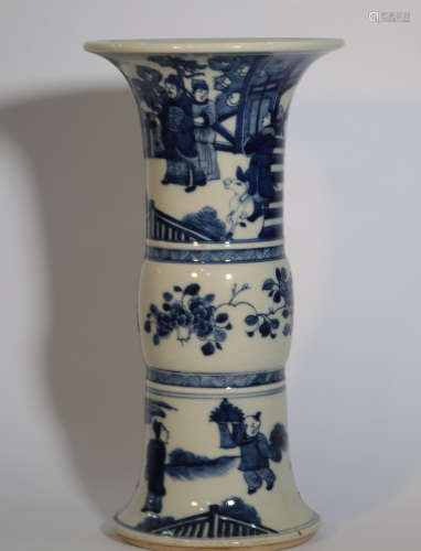 A Blue and White Beaker Vase Kangxi Period
