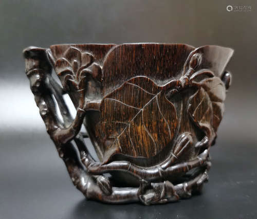 A Carved Organic Material Cup Qing Dynasty