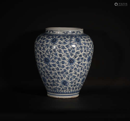 A Blue and White Vase Ming Dynasty