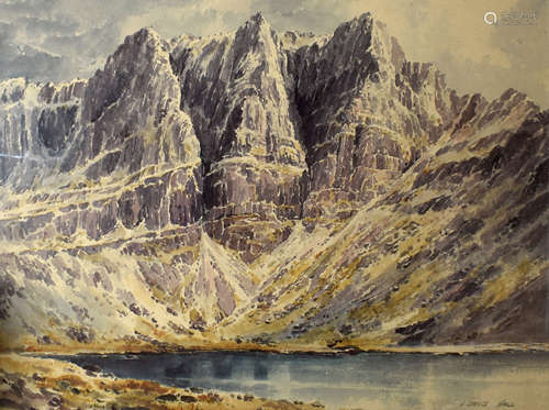 Edwin Grieg-Hall (19th/20th Century), 'Ben Eighe', watercolour, signed lower right, 54 x 75cm