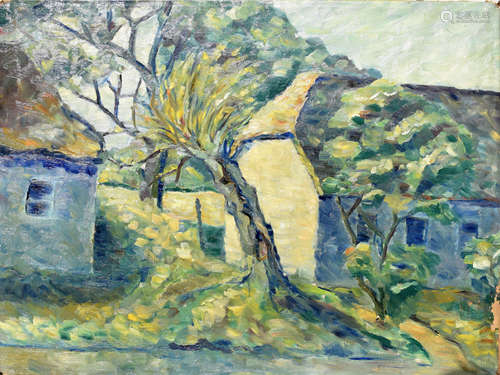 French School (20th Century) Impressionist Landscape, oil on canvas, 52 x 66cm, unframed