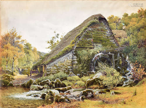 Charles L Saunders (19th Century), Old Mill Chagford near Exeter, watercolour, signed lower left