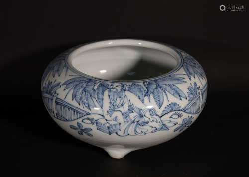A Blue and White Water Pot Tianqi Period