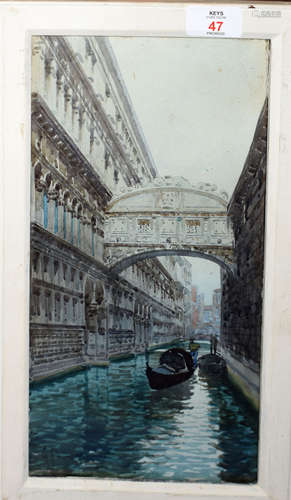 Italian School (20th Century), Venetian Scene, watercolour, indistinctly signed lower left, 32 x