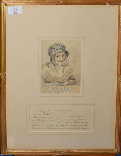 Jsmes Ward, RA, (1769-1859), Mary Edwards of West.....Near Bath, pencil and watercolour, initialled