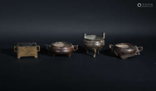 A Group of Bronze Censers Qing Dynasty