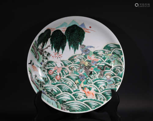 A Famille Verte Plate Kangxi Period