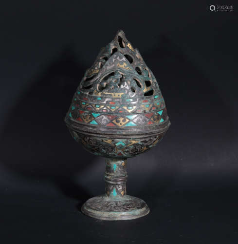 A Turquoise Inlaid Censer Warring State Period