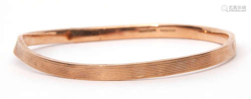 9ct gold bangle (a/f), 5.9gms