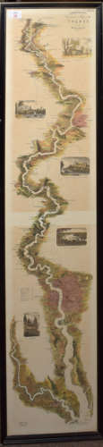 Tombleson's Panoramic map of the Thames and Medway, reproduction, published 1973, 115 x 25cm