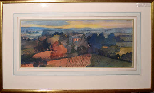 •AR William Redgrave (1903-1986), Landscape with country house, watercolour, signed and dated 1972