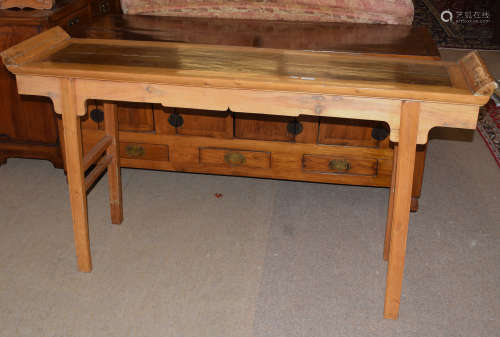 Chinese Chippendale style altar table, 165cm wide
