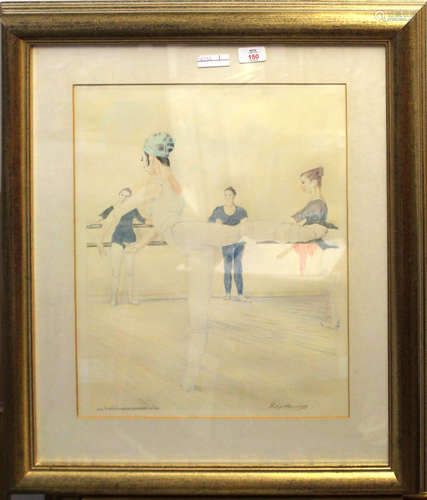 •AR Philip Meninsky (born 1922), Ballerinas, pencil and watercolour, signed lower right, further