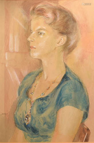 •AR Beryl Edith Fabel (20th century), Portrait of Miss Marion Brine (Mayoress of High Wycombe),